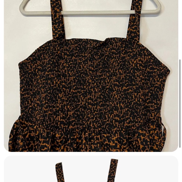 NEW size 2X Ava & Viv dress brown black smocked bodice sundress - Picture 2 of 5